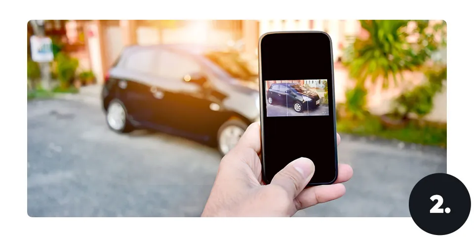 taking photo of a car
